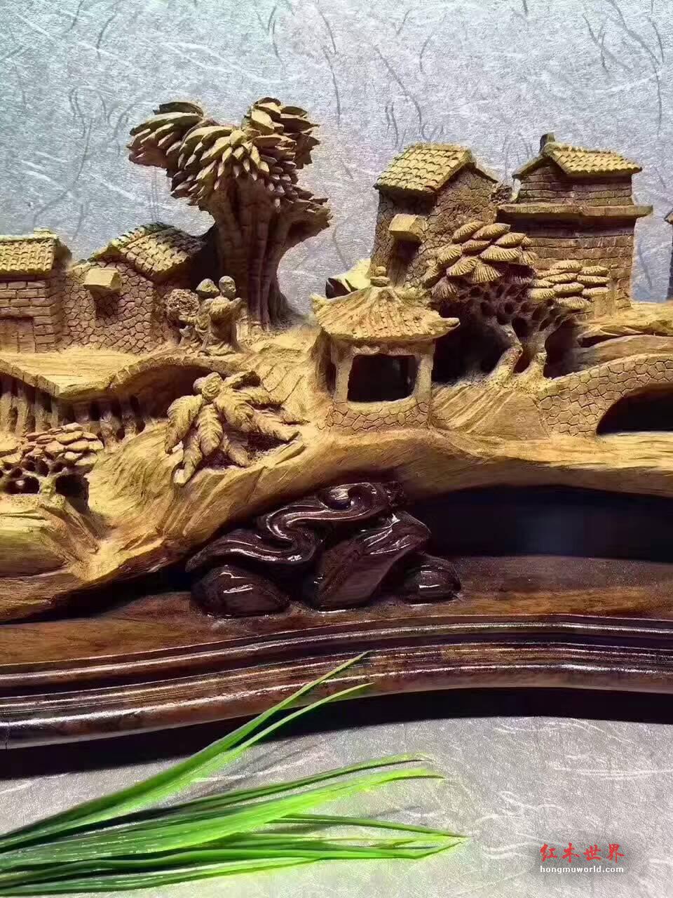 印尼天然沉香根雕《江南水乡》香味浓郁工艺精湛形态栩栩如生-2