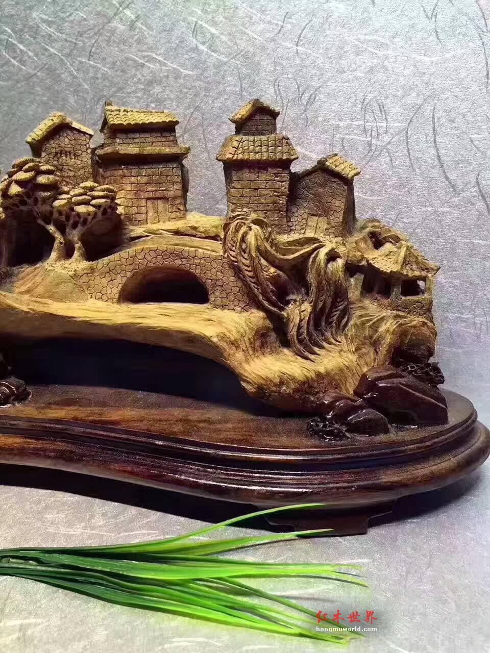 印尼天然沉香根雕《江南水乡》香味浓郁工艺精湛形态栩栩如生-3