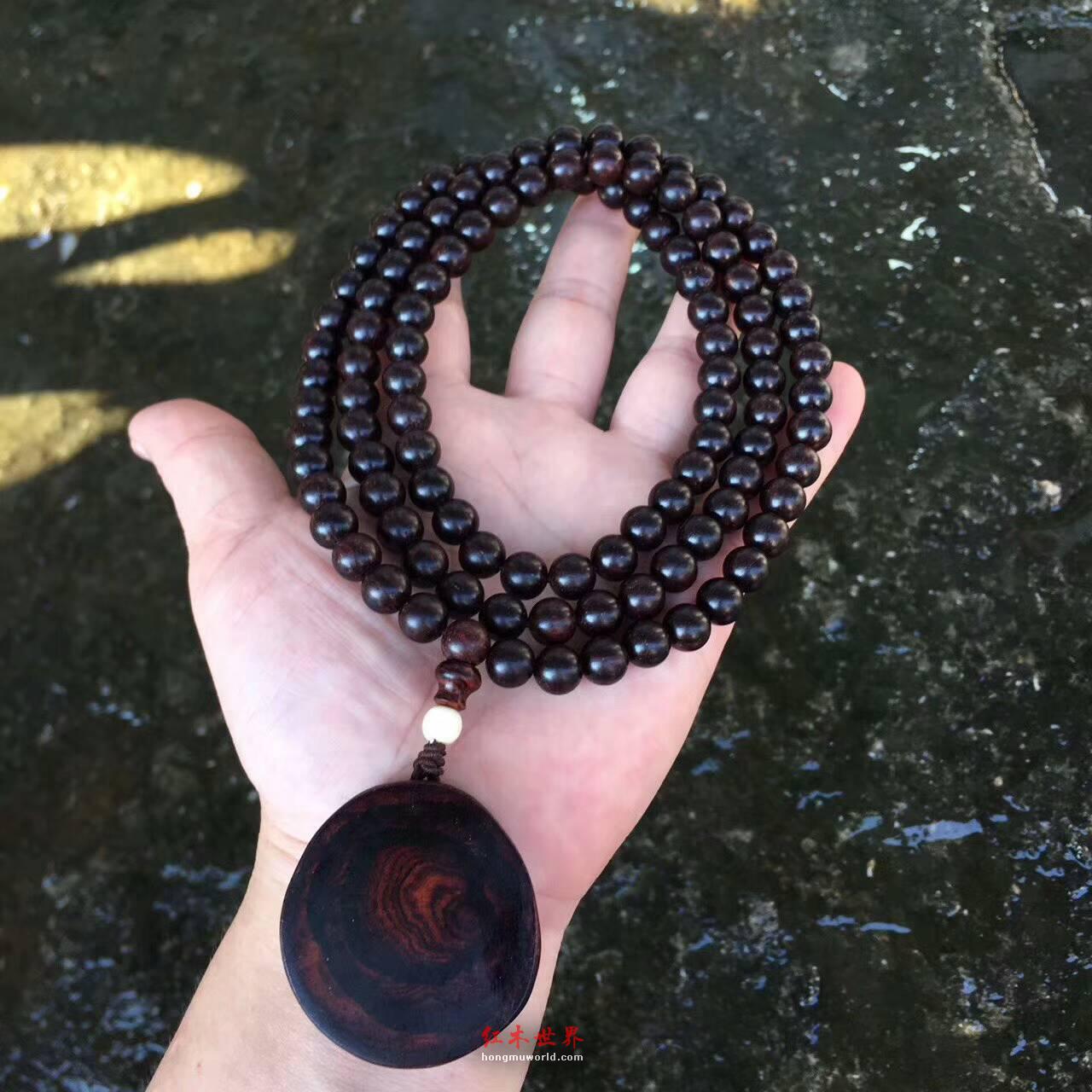 精品海黄紫油梨0.8*108手串 顶级材质纹理清晰材质荧光性好油性足-2