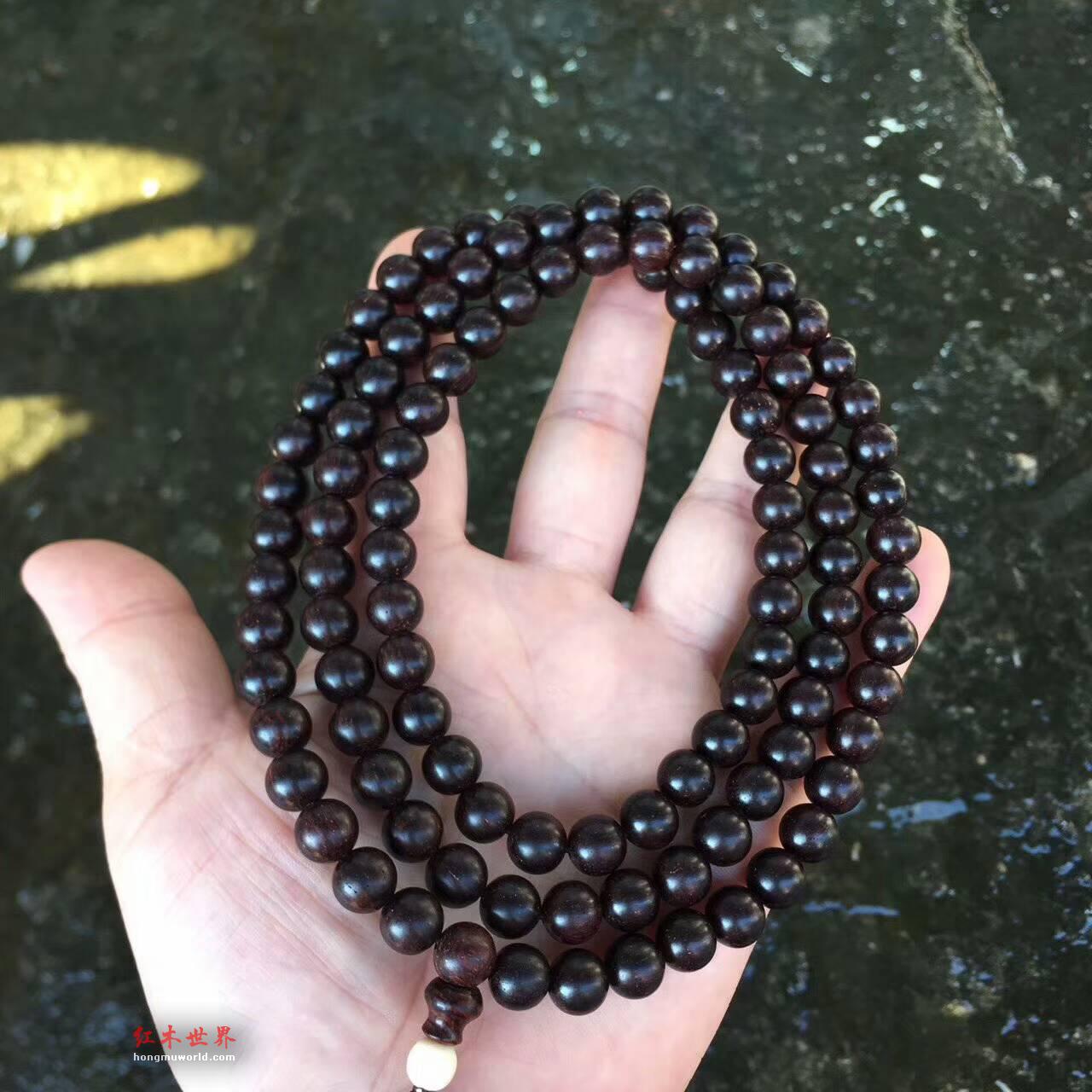 精品海黄紫油梨0.8*108手串 顶级材质纹理清晰材质荧光性好油性足-8