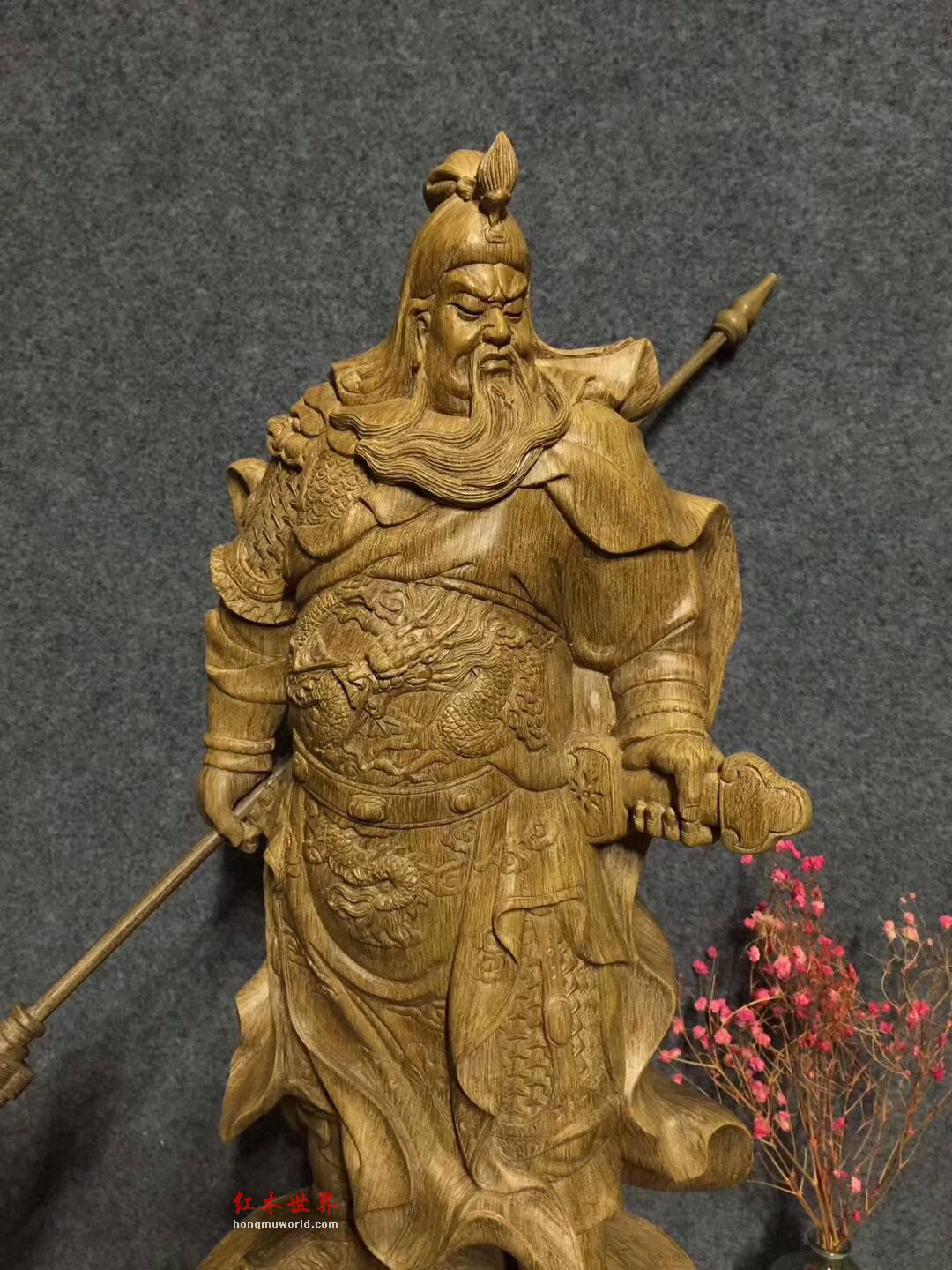 天然印尼沉香雕刻工艺品《义薄云天》武财神关公霸气镇宅-1