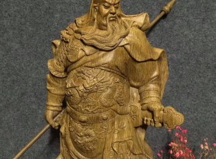 天然印尼沉香雕刻工艺品《义薄云天》武财神关公霸气镇宅