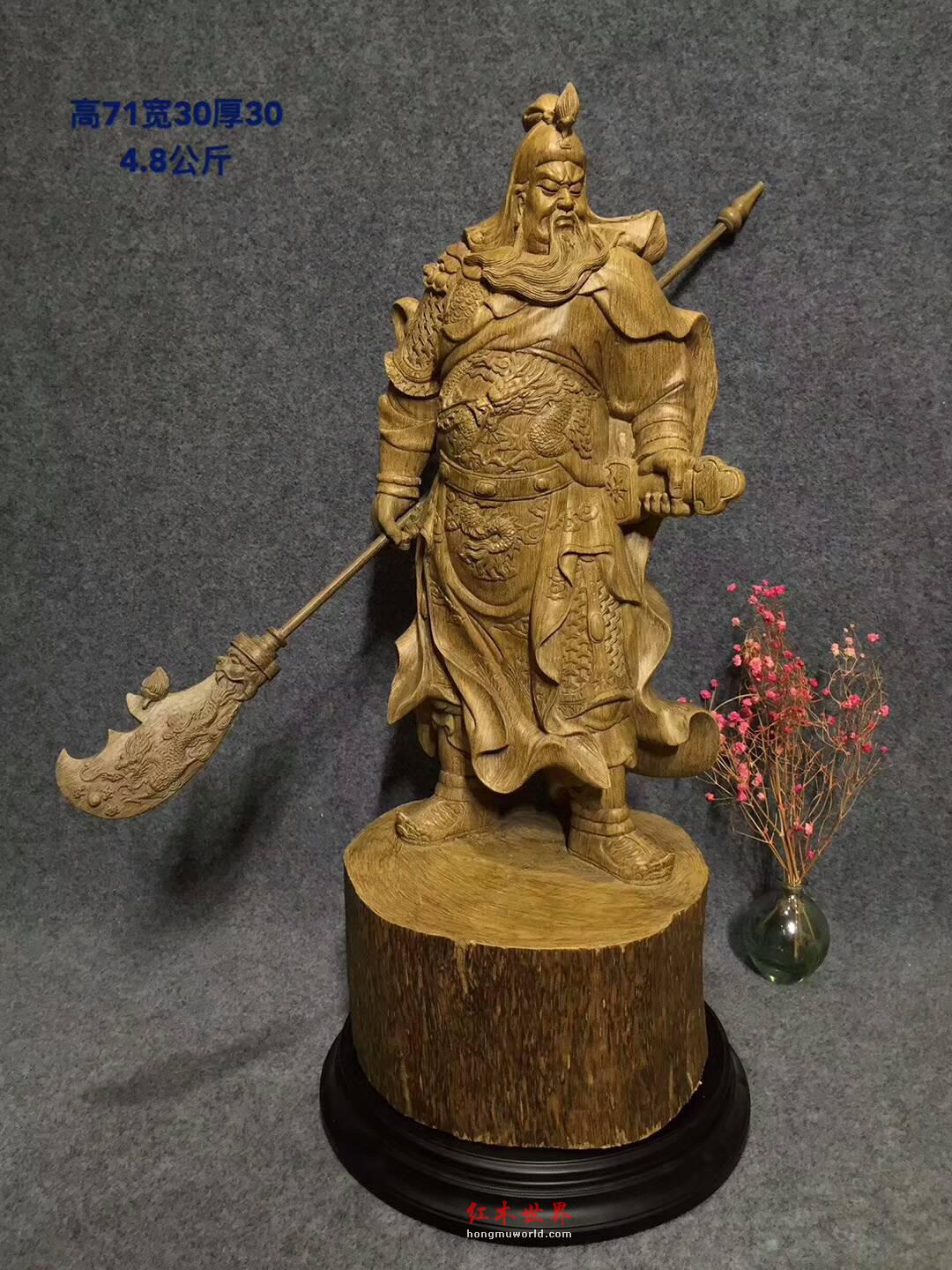 天然印尼沉香雕刻工艺品《义薄云天》武财神关公霸气镇宅-3