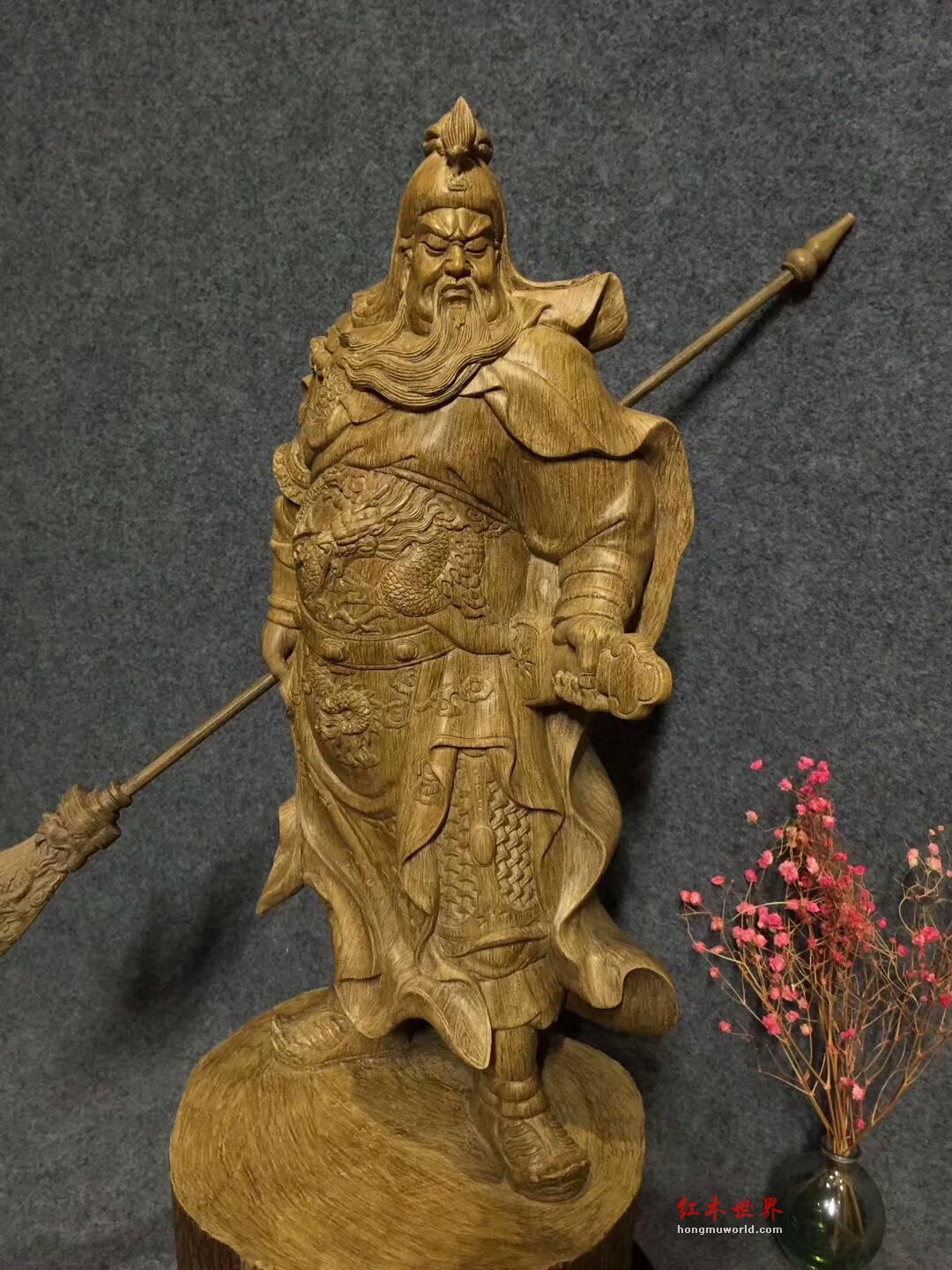 天然印尼沉香雕刻工艺品《义薄云天》武财神关公霸气镇宅-4