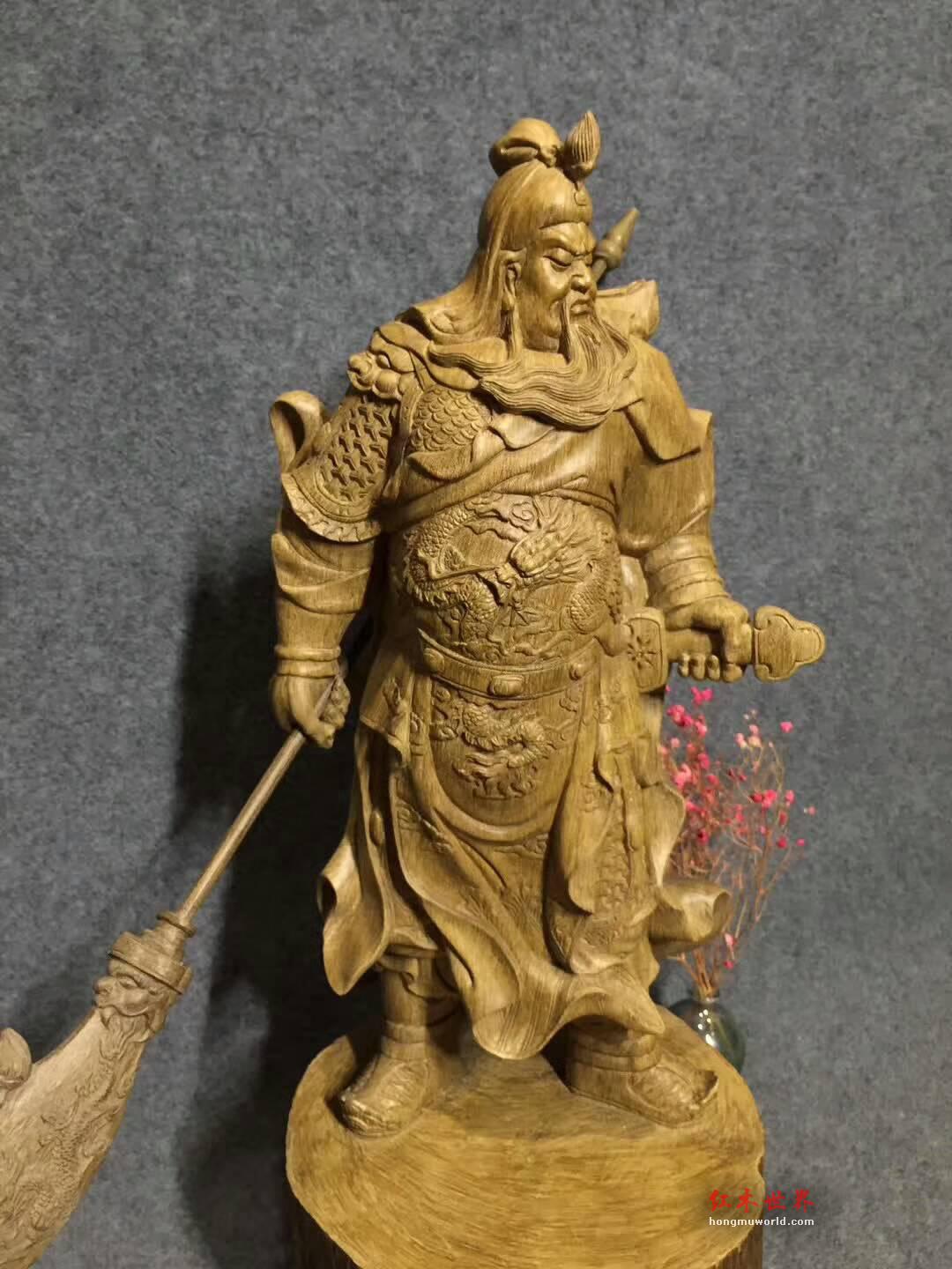 天然印尼沉香雕刻工艺品《义薄云天》武财神关公霸气镇宅-5