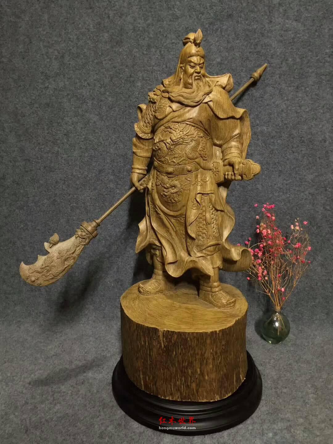 天然印尼沉香雕刻工艺品《义薄云天》武财神关公霸气镇宅-7