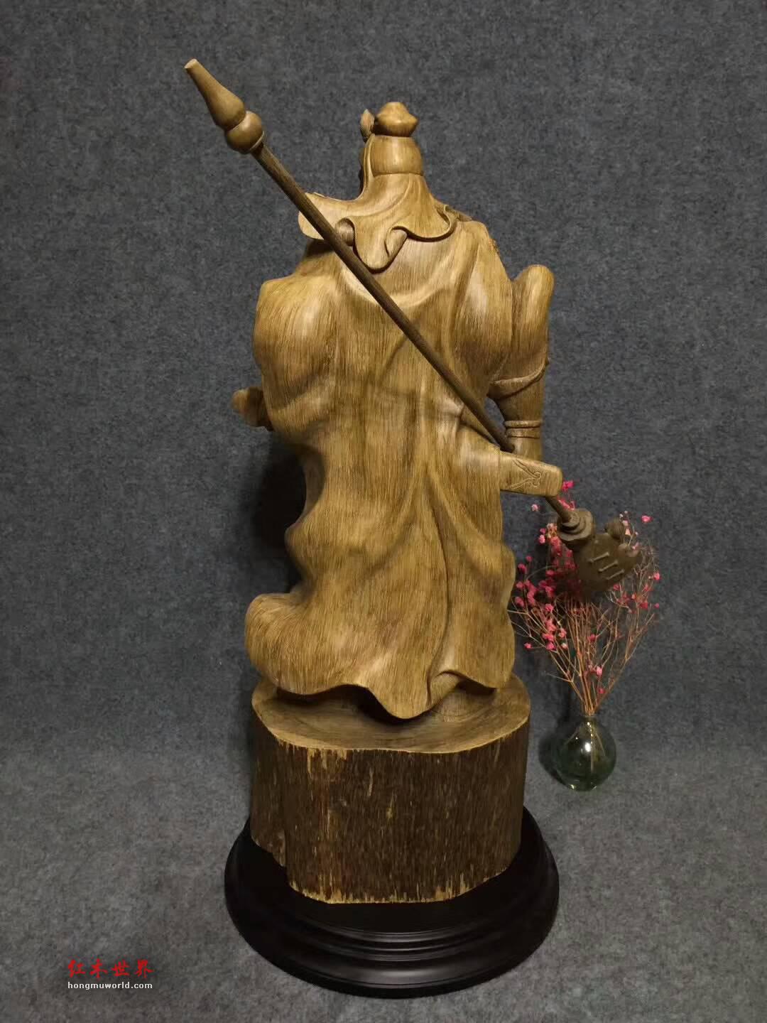 天然印尼沉香雕刻工艺品《义薄云天》武财神关公霸气镇宅-8