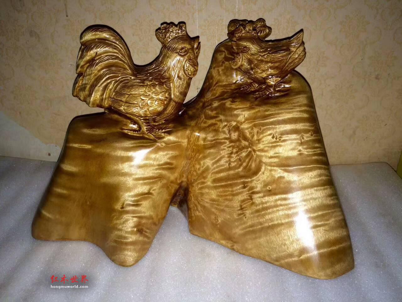 金丝楠小叶桢楠鸡摆件 寓意吉祥如意-4