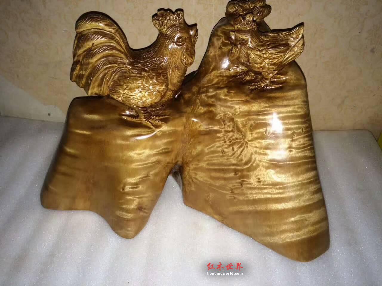 金丝楠小叶桢楠鸡摆件 寓意吉祥如意-8