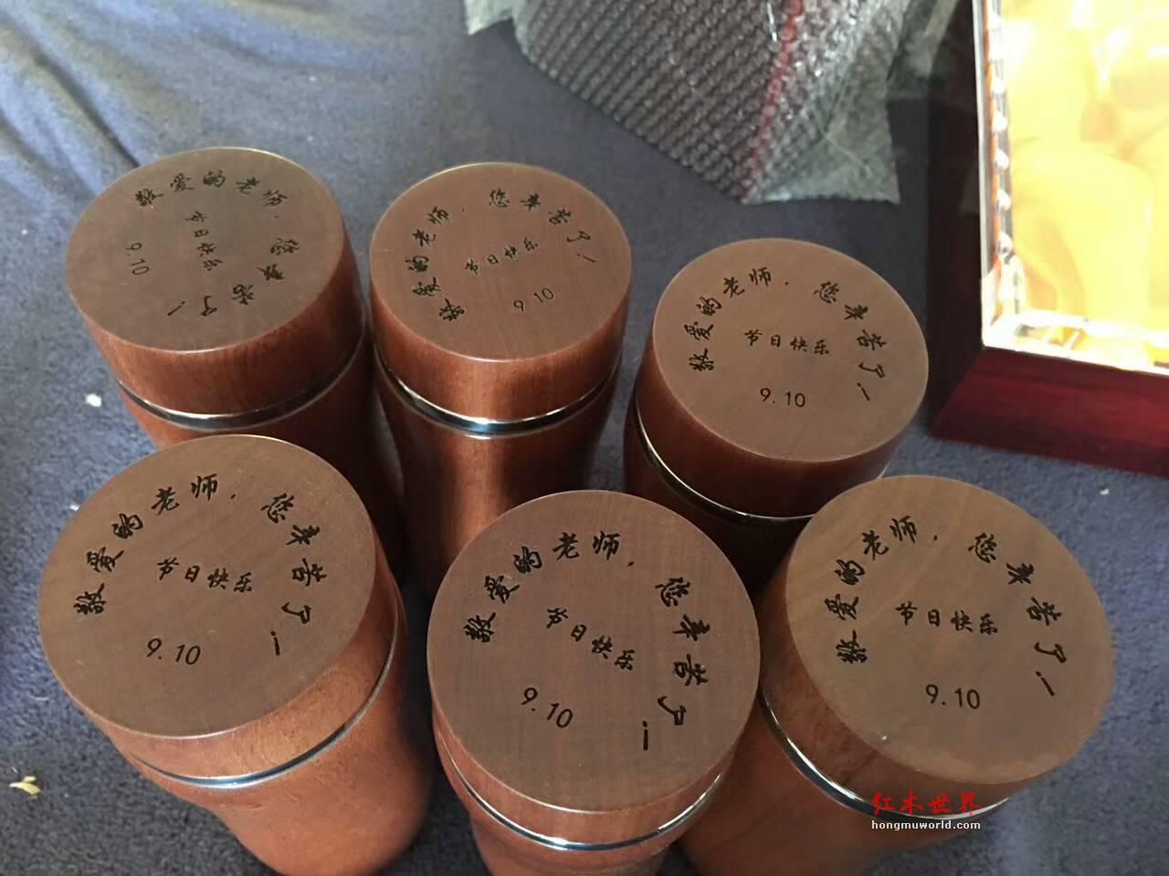 进口烘干花梨木304不锈钢内胆保温杯 纹理漂亮做工细腻-8