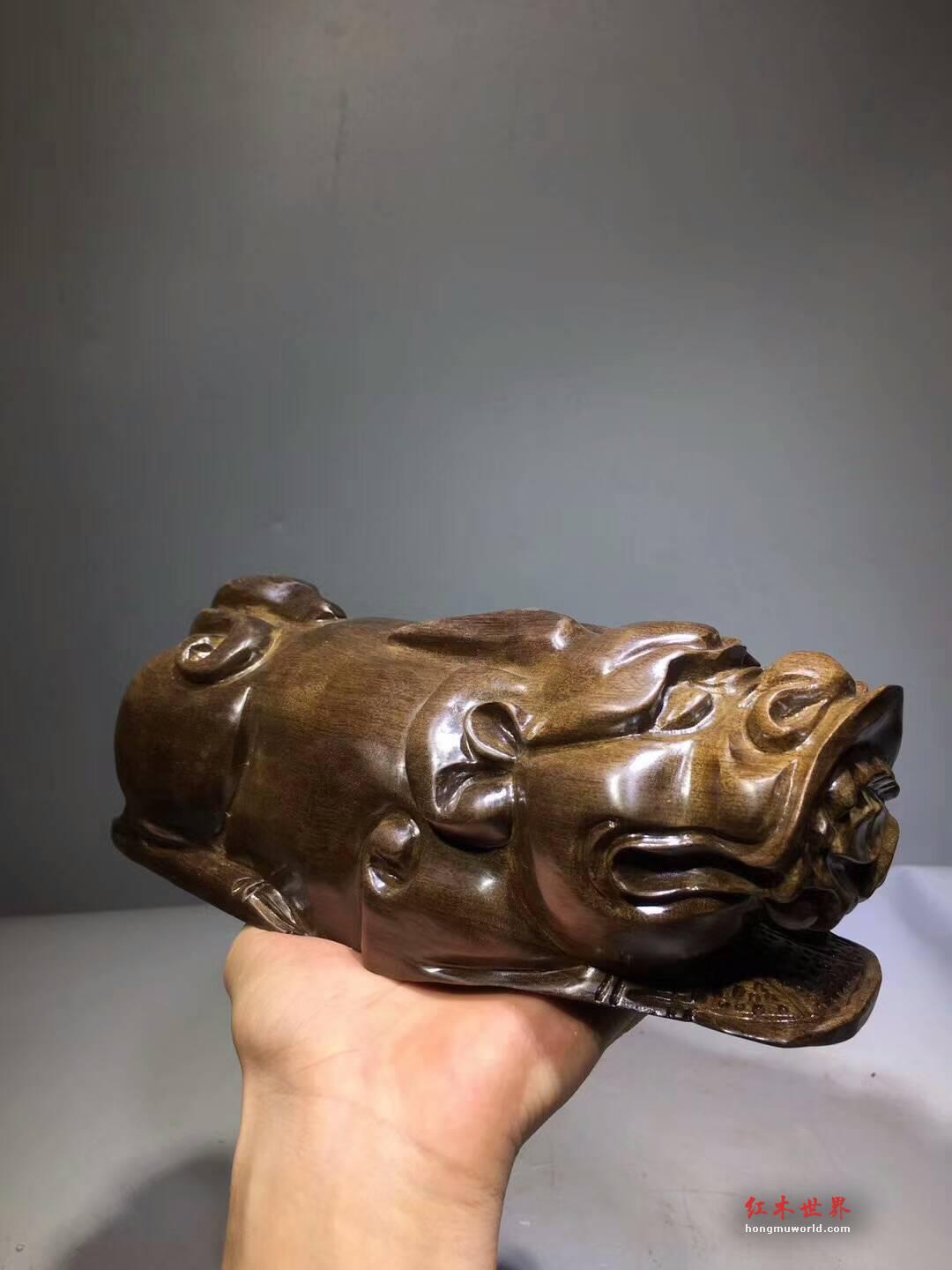 小叶金丝楠阴沉木小摆件《貔貅》 难得好木打造招财神器-1