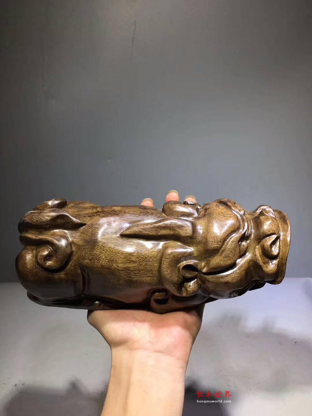 小叶金丝楠阴沉木小摆件《貔貅》 难得好木打造招财神器-2