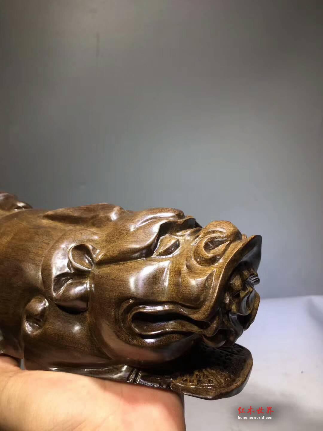 小叶金丝楠阴沉木小摆件《貔貅》 难得好木打造招财神器-7