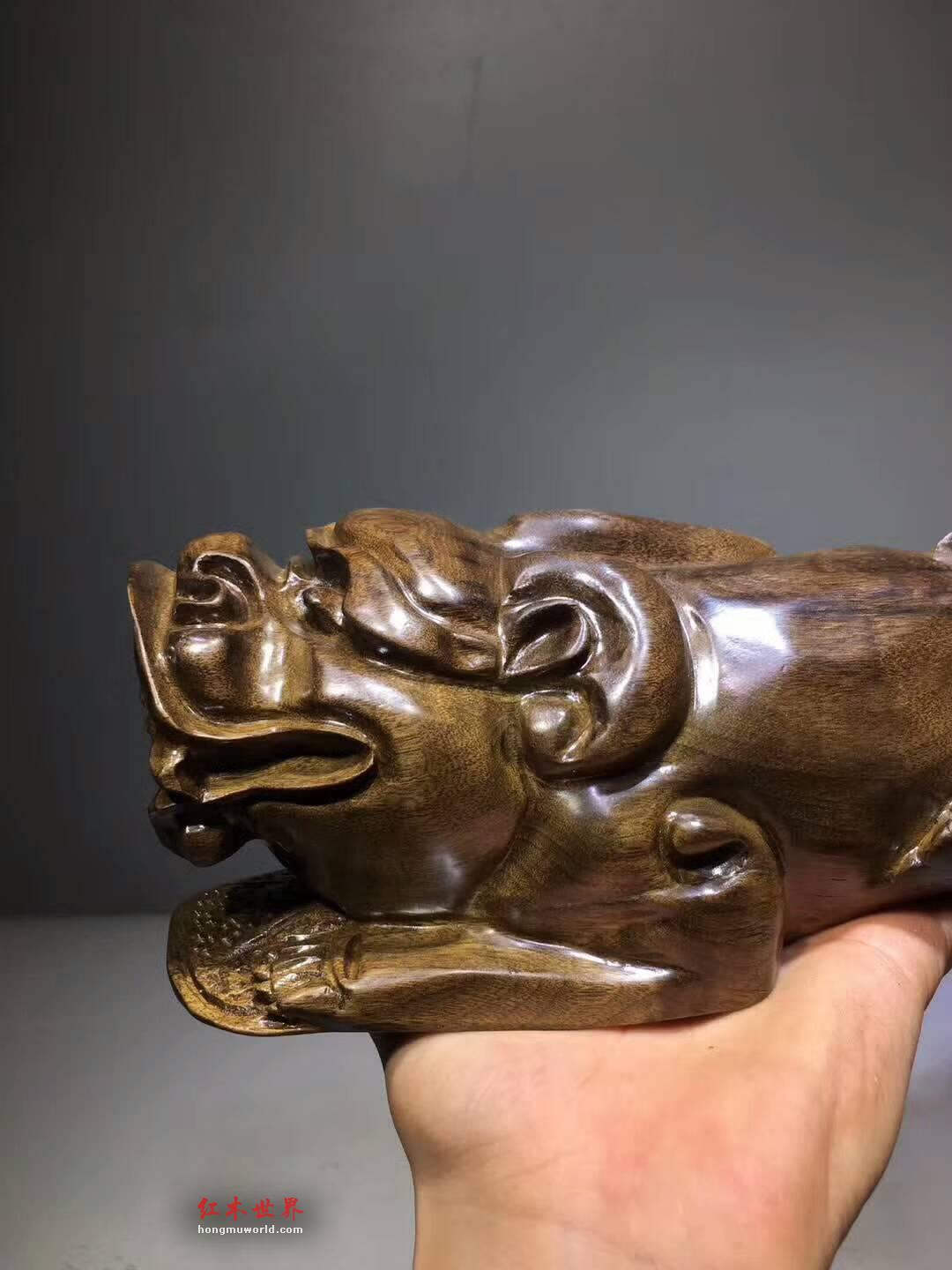 小叶金丝楠阴沉木小摆件《貔貅》 难得好木打造招财神器-8