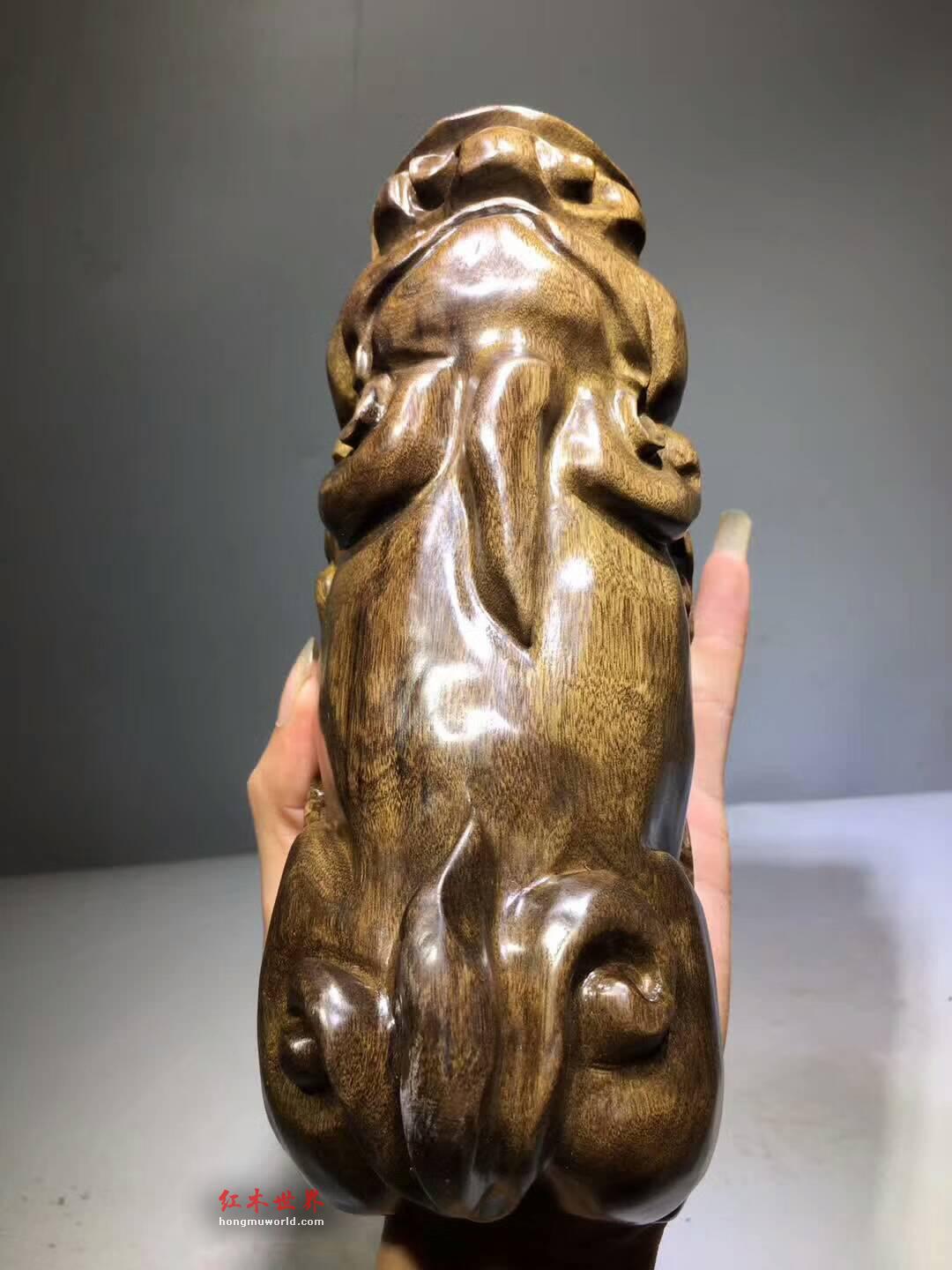 小叶金丝楠阴沉木小摆件《貔貅》 难得好木打造招财神器-9