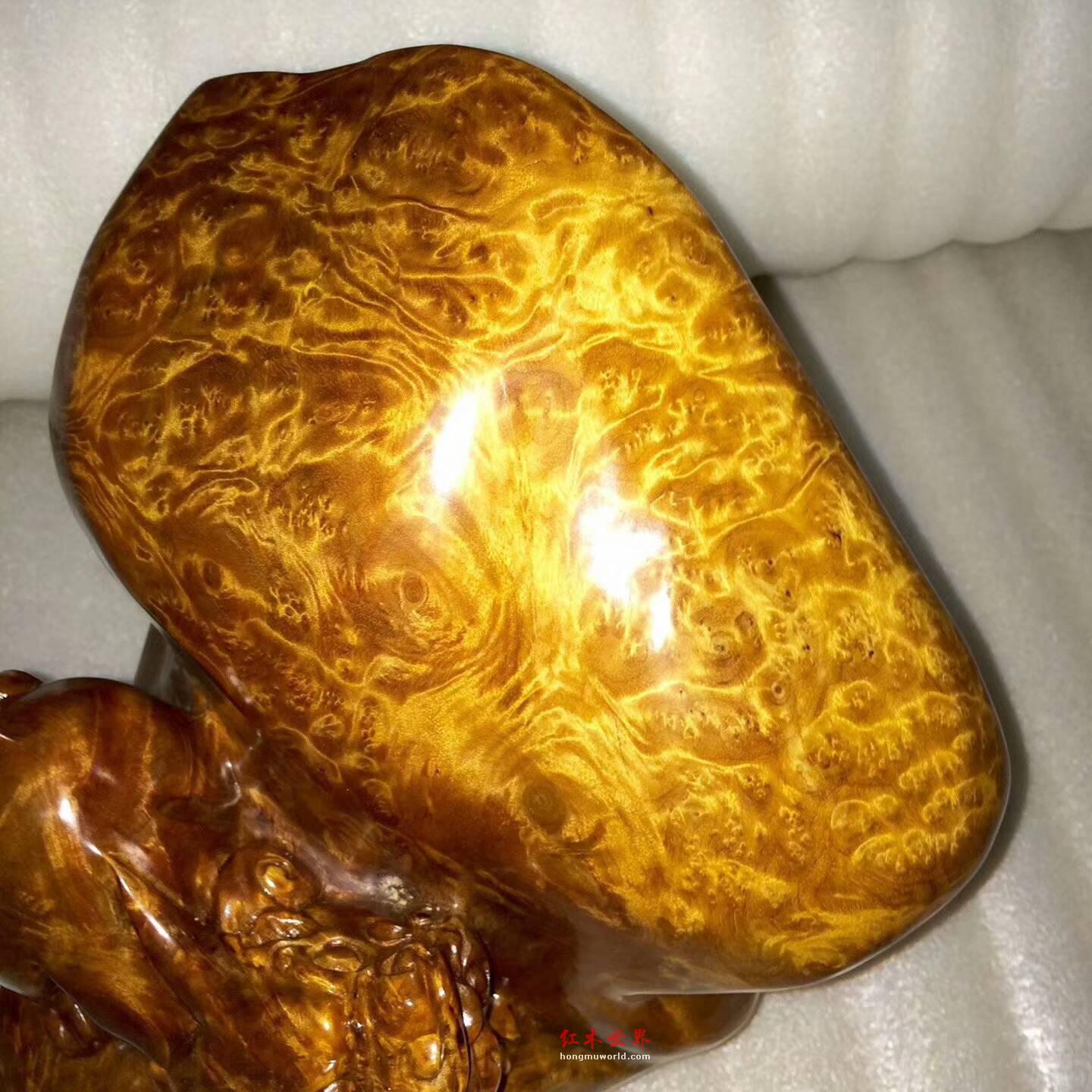 金丝楠枯木料根雕《貔貅》瘤疤明显黄金底色招财致富-2