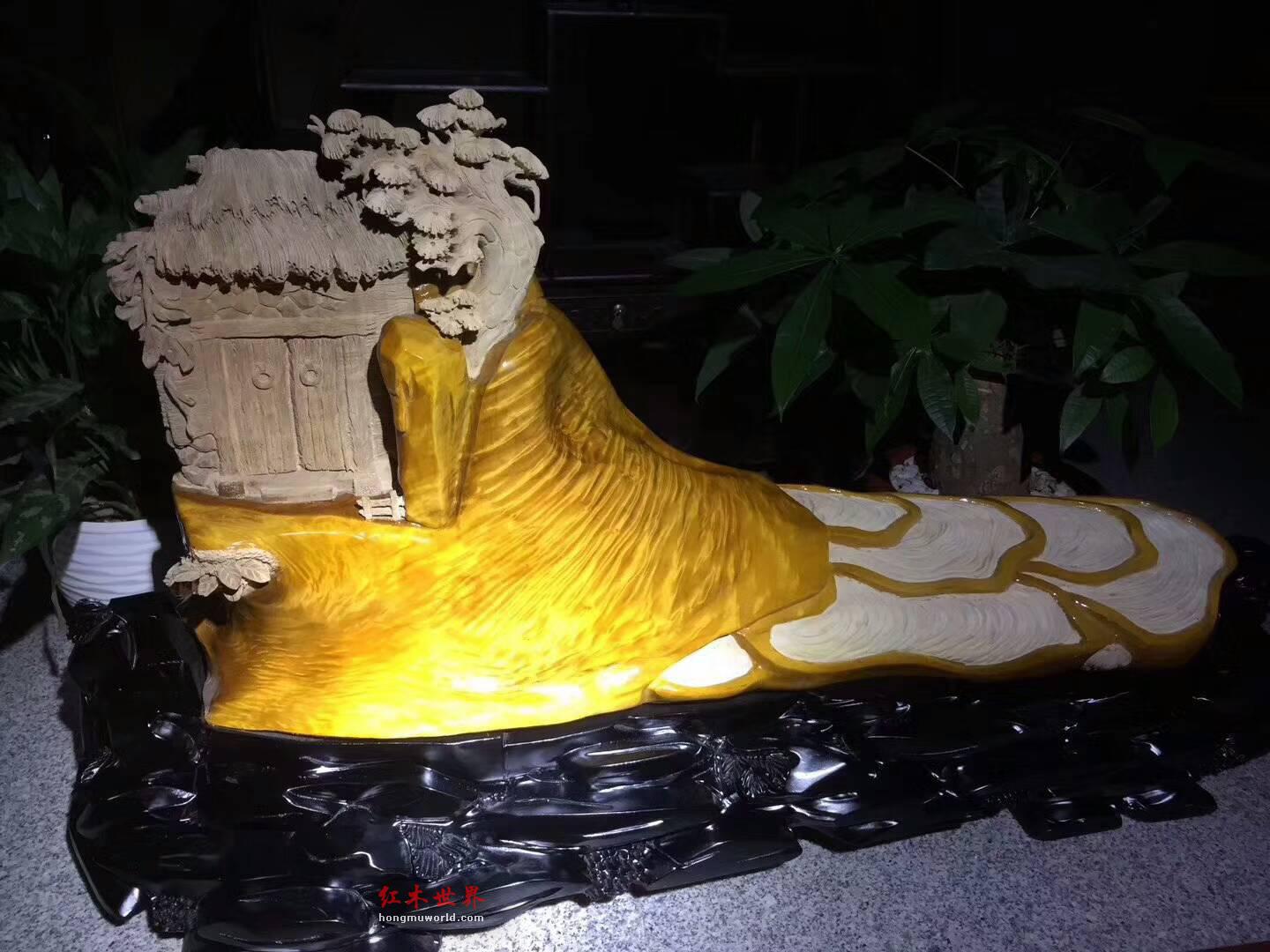 小叶桢楠根雕摆件《田园风光》搭配构思巧妙雕刻细致送礼精品-1