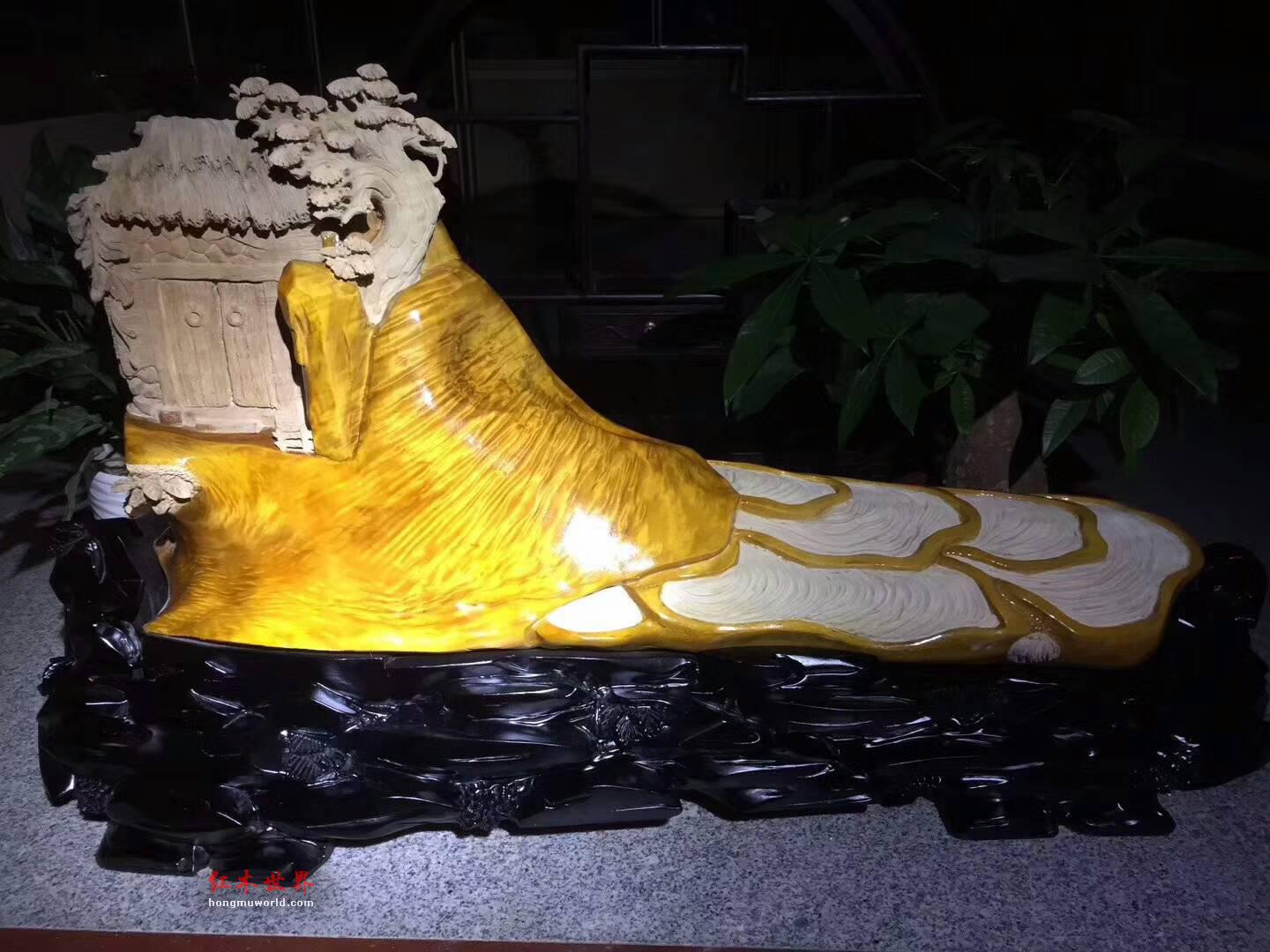 小叶桢楠根雕摆件《田园风光》搭配构思巧妙雕刻细致送礼精品-3