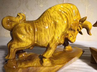 小叶桢楠工艺品《斗牛》一对 让你立马牛气冲天