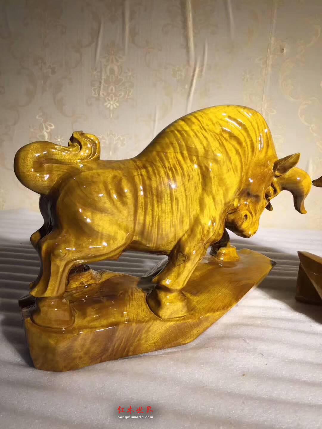 小叶桢楠工艺品《斗牛》一对 让你立马牛气冲天-9