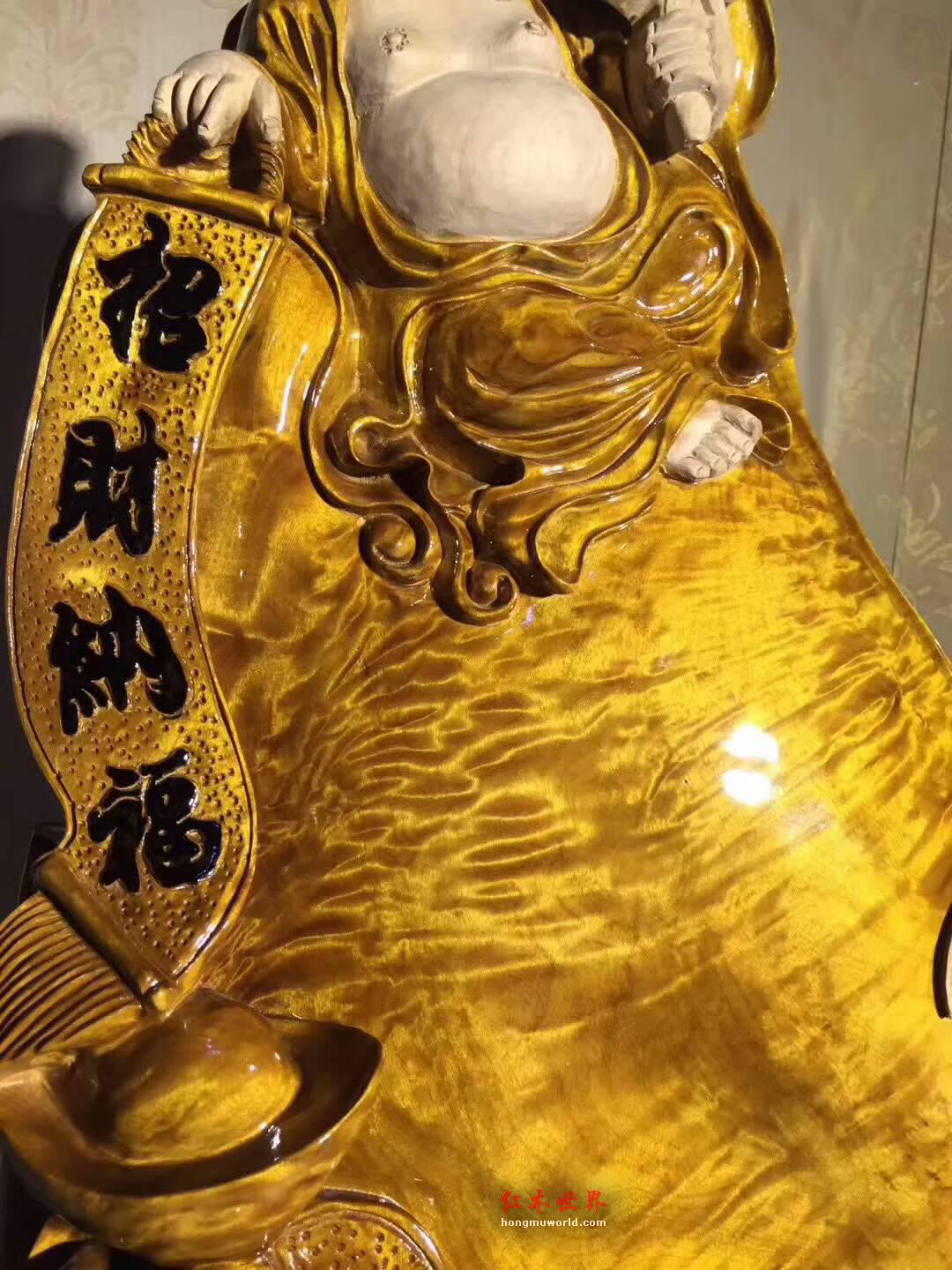 小叶桢楠工艺品带白皮雕刻《招财纳福》 栩栩如生寓意美好-4