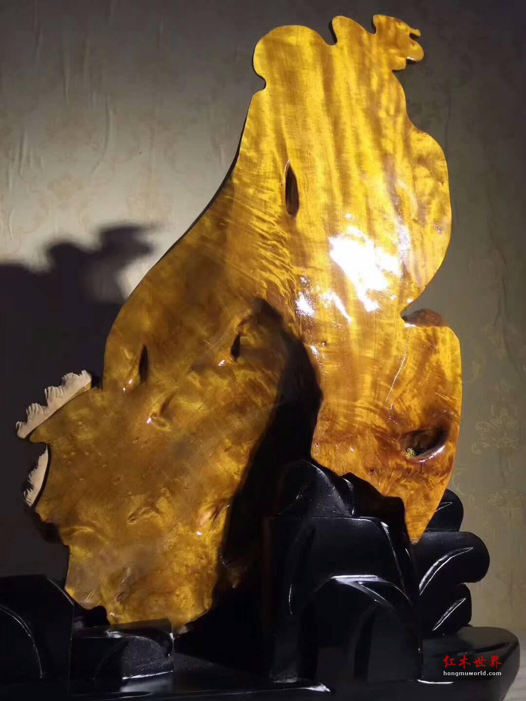 小叶桢楠工艺品带白皮雕刻《招财纳福》 栩栩如生寓意美好-8