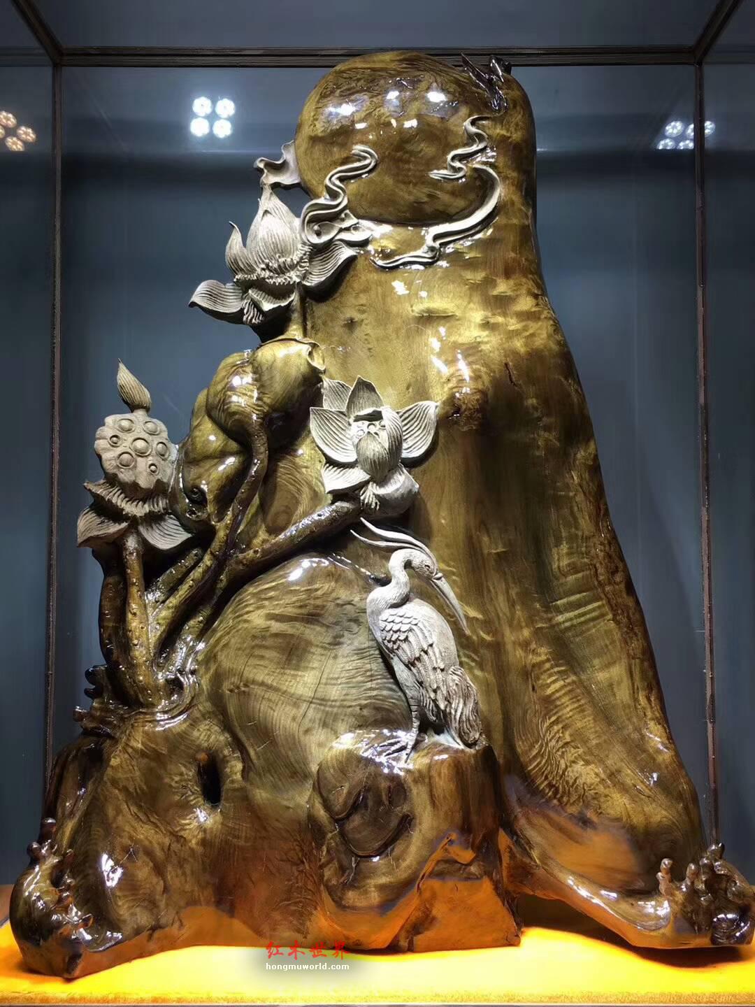 古阴沉木根雕《和和美美》极品龙胆纹精美设计雕刻收藏珍品-1