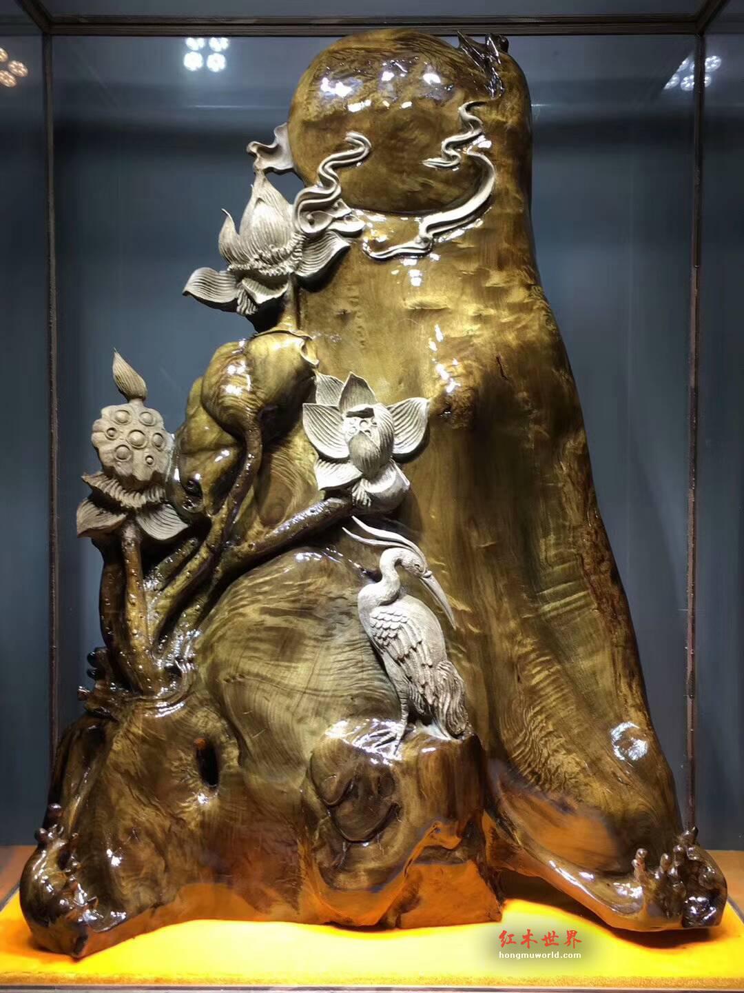 古阴沉木根雕《和和美美》极品龙胆纹精美设计雕刻收藏珍品-2