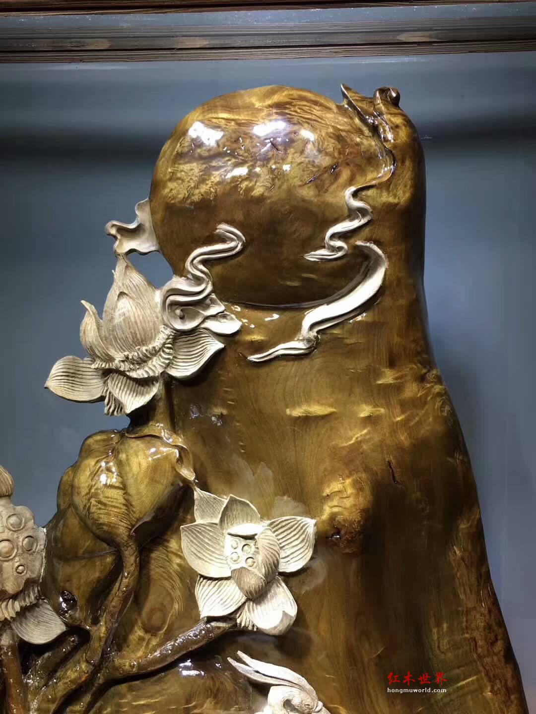 古阴沉木根雕《和和美美》极品龙胆纹精美设计雕刻收藏珍品-4