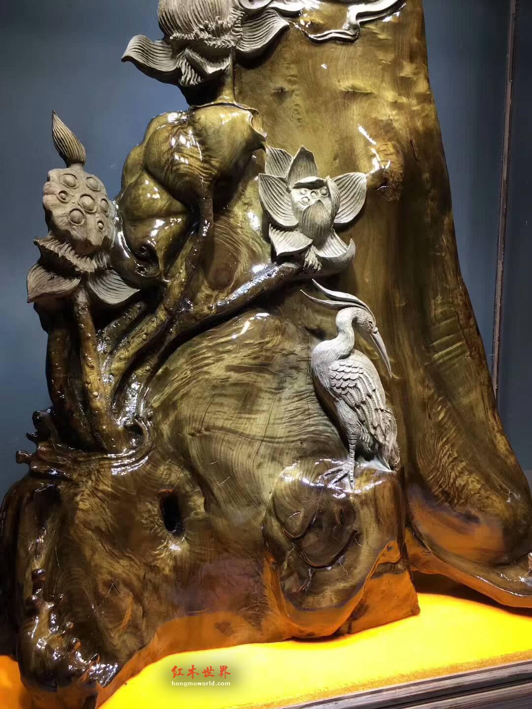 古阴沉木根雕《和和美美》极品龙胆纹精美设计雕刻收藏珍品-6