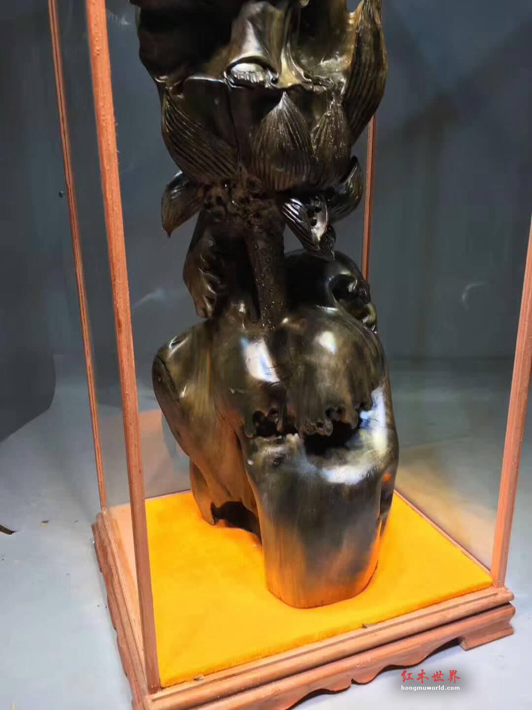 金丝楠乌木根雕作品《观音》肃穆庄严大气-6