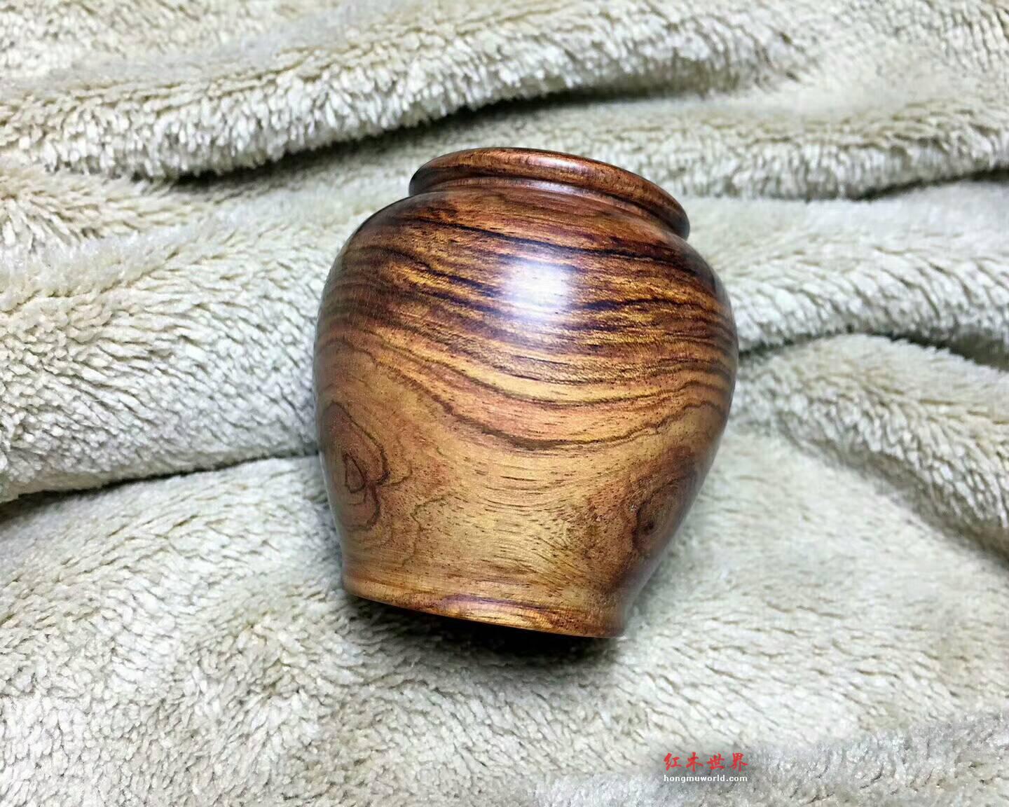 海南黄花梨糠梨《品香罐》 纹理粗矿清晰对眼花纹完美无瑕味道醇厚-2