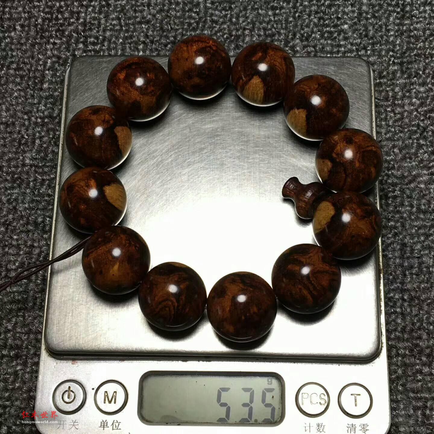 特顶级黄花梨2.0手串 极品双面笑口常开纹理密度油性佳-6