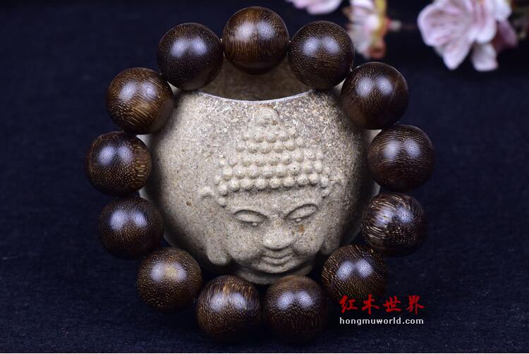 越南芽庄纯天然老料沉香佛珠手串-1
