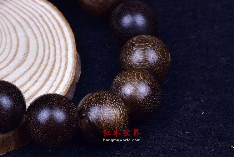越南芽庄纯天然老料沉香佛珠手串-4