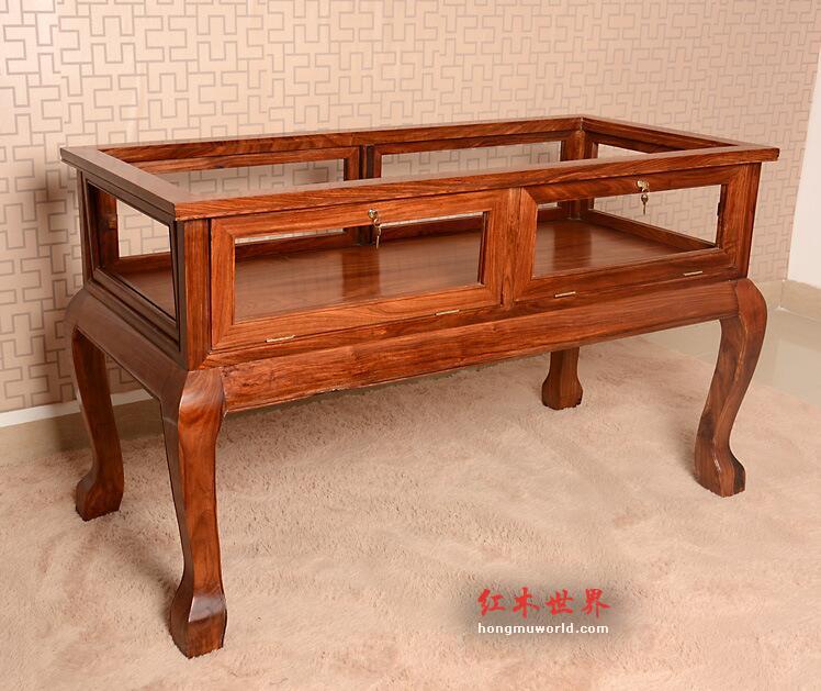 珠宝柜 非洲花梨木实木展示柜红木首饰柜-1