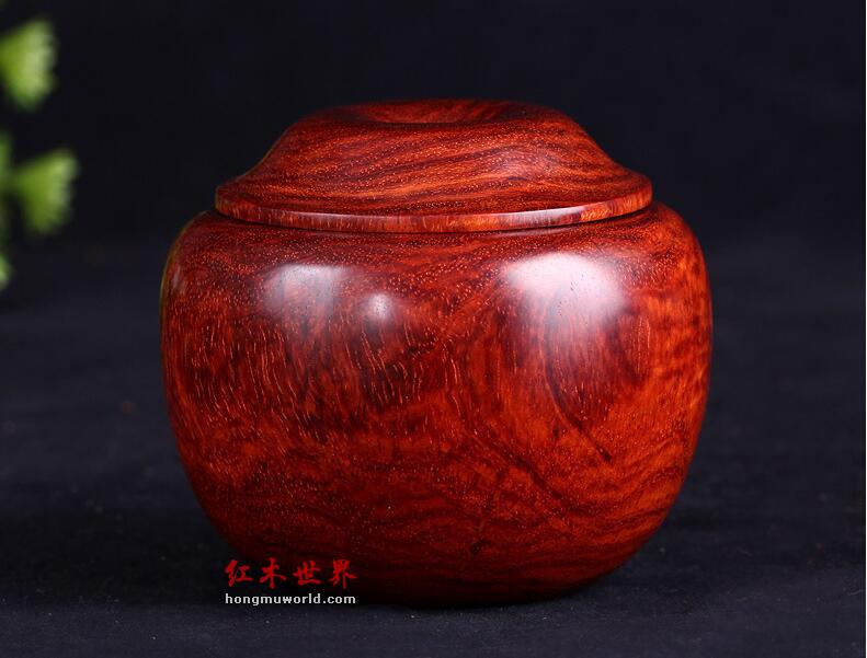 印度小叶紫檀围棋罐(一对） 木质工艺品摆件-2