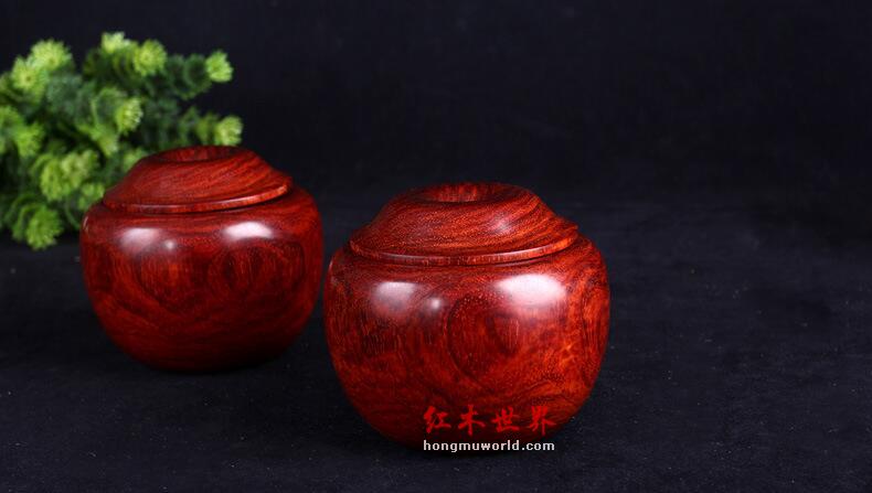 印度小叶紫檀围棋罐(一对） 木质工艺品摆件-6