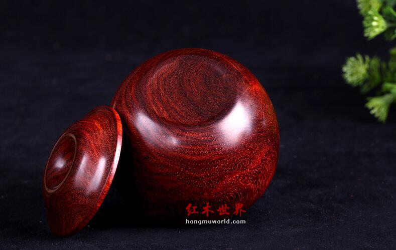 印度小叶紫檀围棋罐(一对） 木质工艺品摆件-4