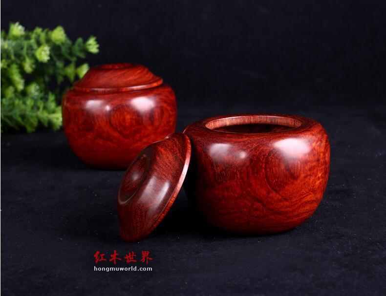 印度小叶紫檀围棋罐(一对） 木质工艺品摆件-8