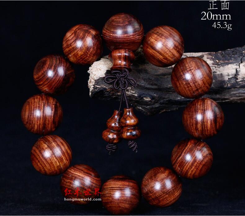 海南黄花梨20MM 手串男士手链 海黄手串 精品好纹-1