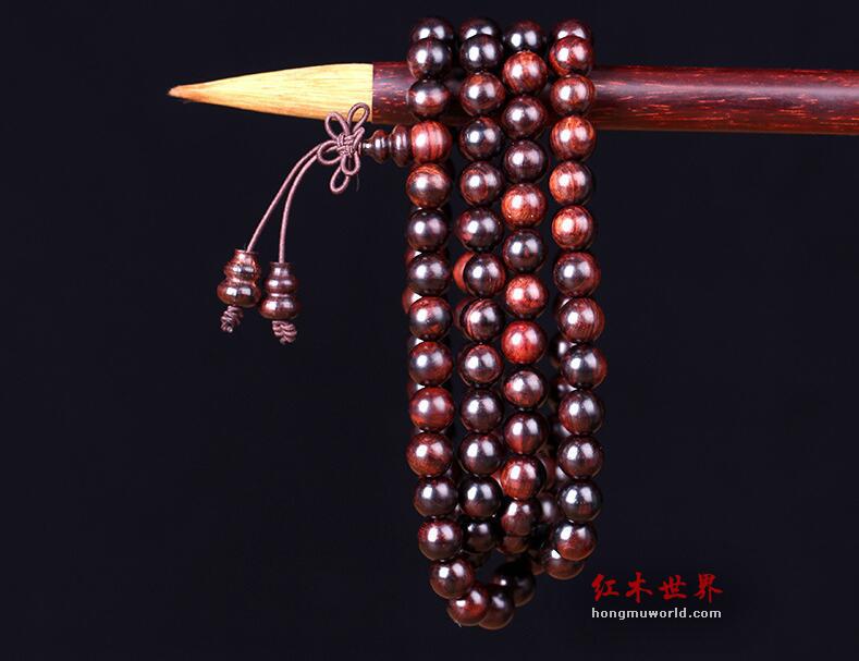 海南黄花梨108颗油梨8mm 佛珠手链-1