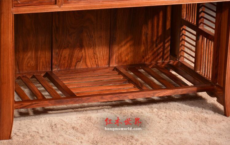 将军茶台功夫茶桌椅古典中式红木茶台-7