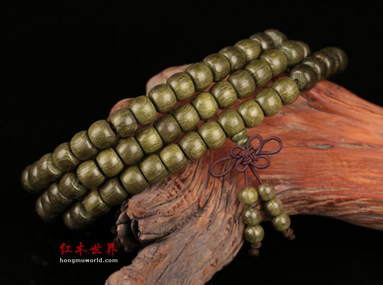 金丝楠木手链千年乌木手串苹果型108棵-1