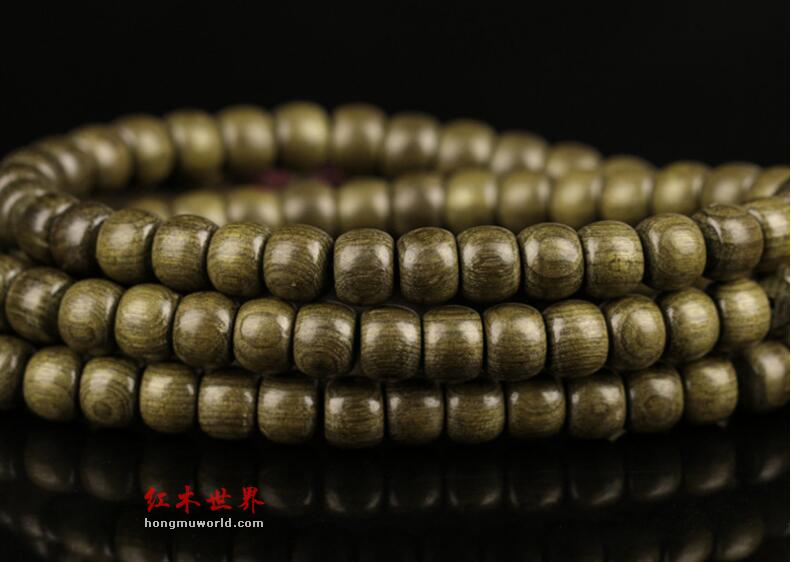 金丝楠木手链千年乌木手串苹果型108棵-5
