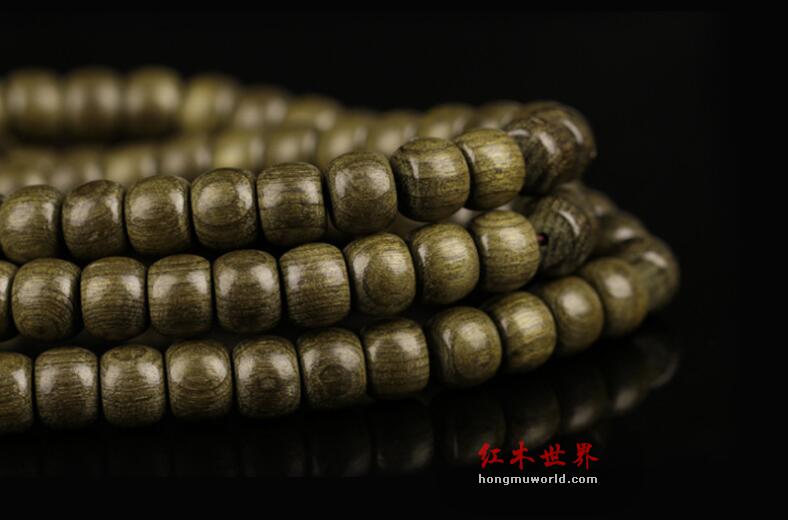 金丝楠木手链千年乌木手串苹果型108棵-6