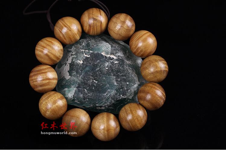 天然精品收藏级金丝楠木佛珠手串四川小叶桢楠木枯木一线天水波纹-1