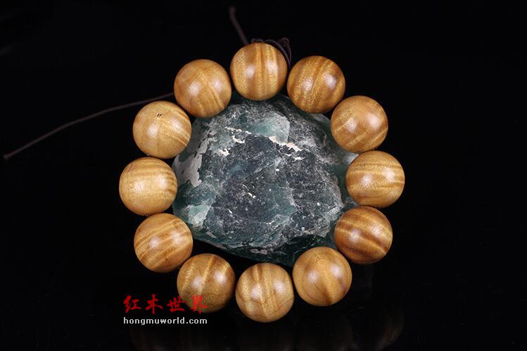天然精品收藏级金丝楠木佛珠手串四川小叶桢楠木枯木一线天水波纹-4