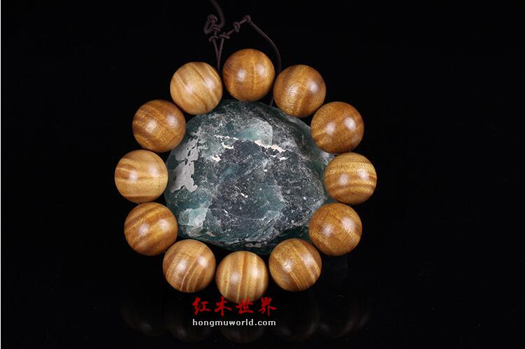 天然精品收藏级金丝楠木佛珠手串四川小叶桢楠木枯木一线天水波纹-3