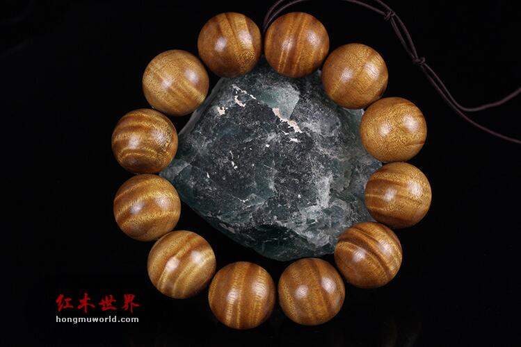 天然精品收藏级金丝楠木佛珠手串四川小叶桢楠木枯木一线天水波纹-5